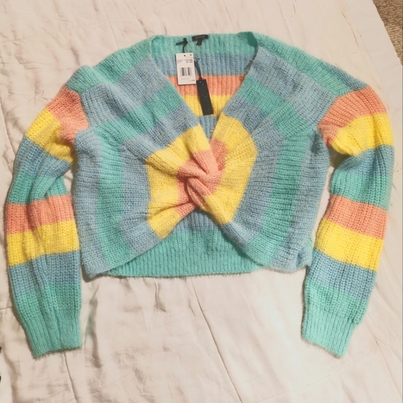 David Bitton Rainbow Crop Sweater - Picture 3 of 4